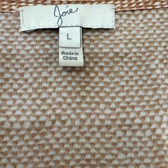 Joie Silk Tunic Blouse Womens L V-Neck Long Sleeve Office Workwear Minimalist - Picture 7 of 11